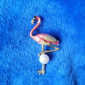 New Flamingo pearl brooch